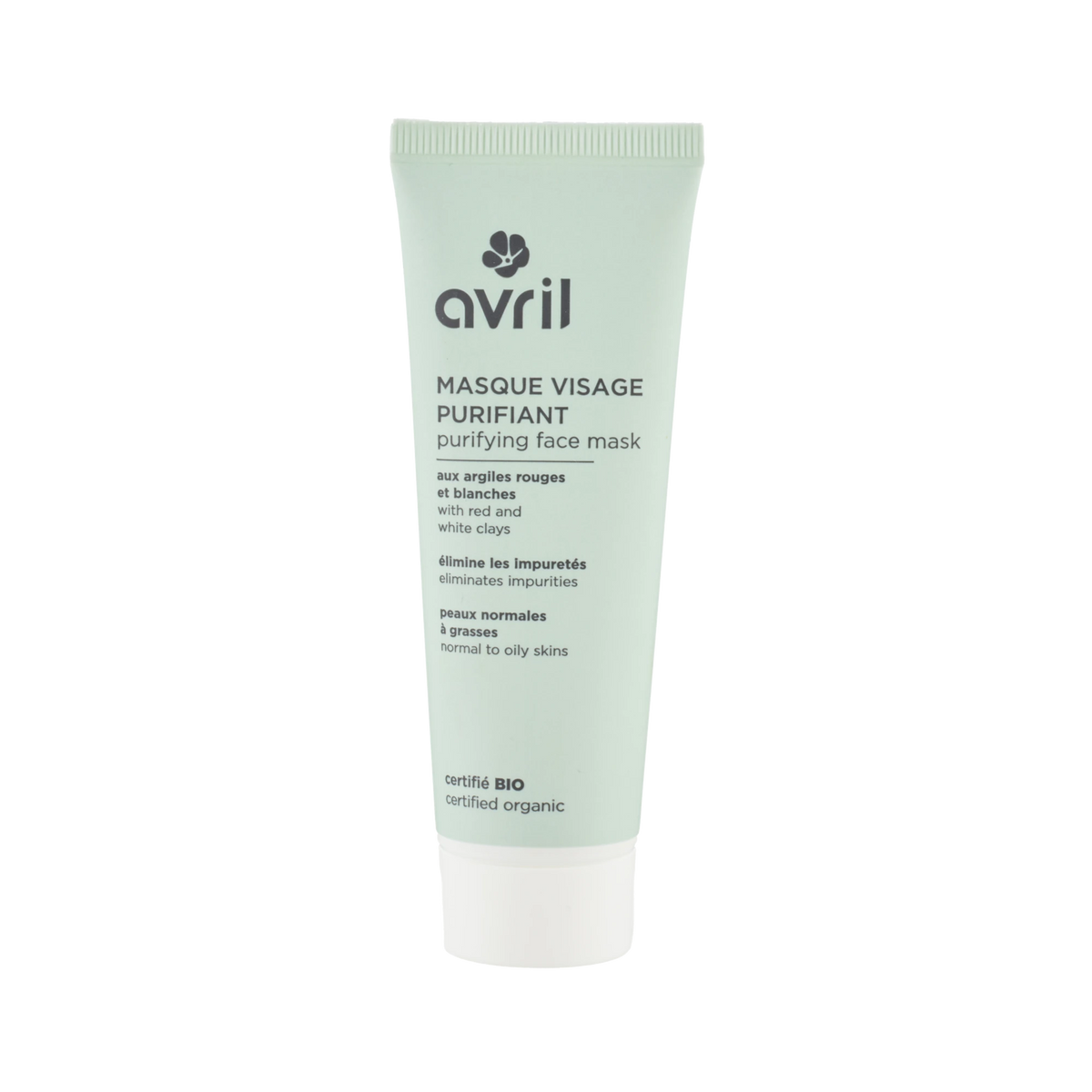 Masque Visage Purifiant aux Argiles Rouges et Blanches – Avril – Certifié Bio