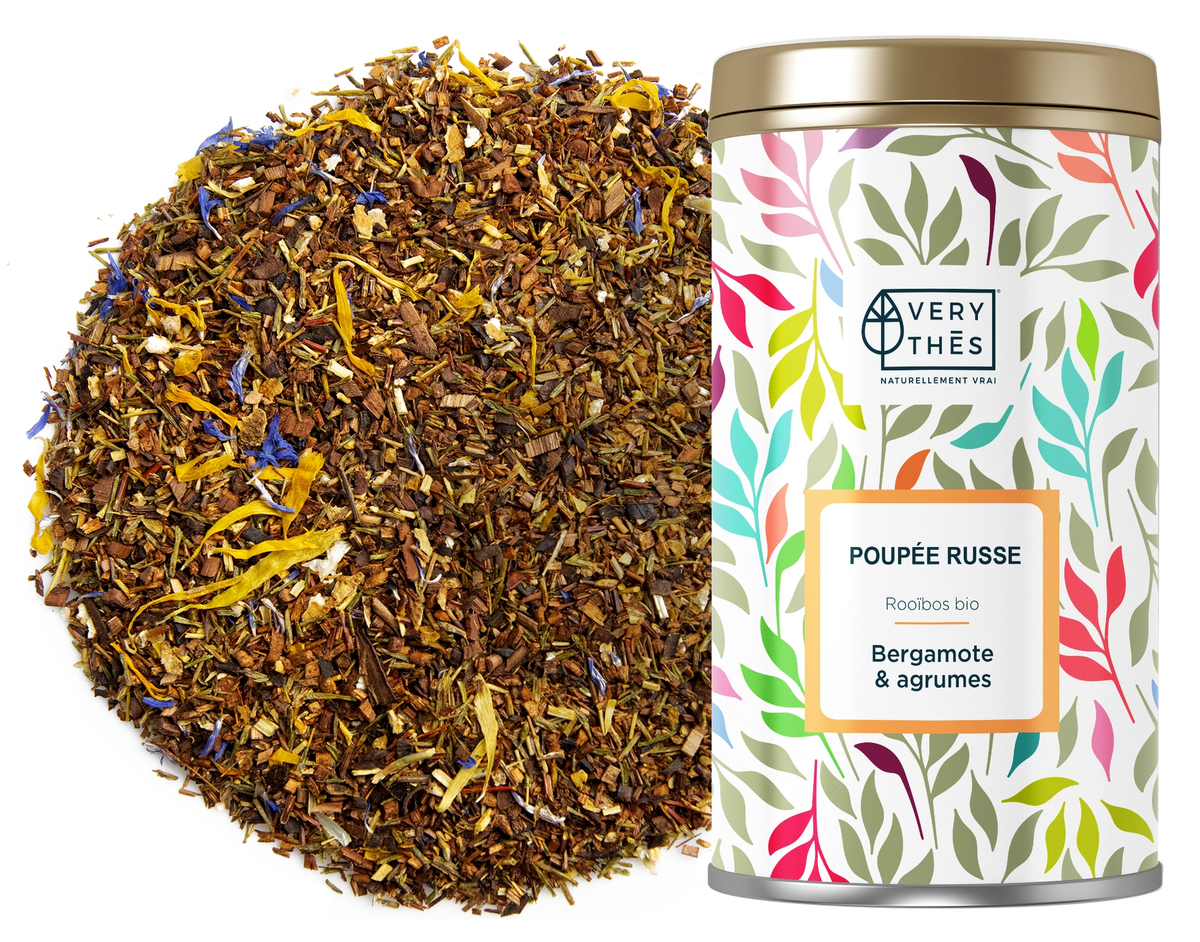 Poupée Russe Very Thès – rooibos bio bergamote & agrumes, boîte métal