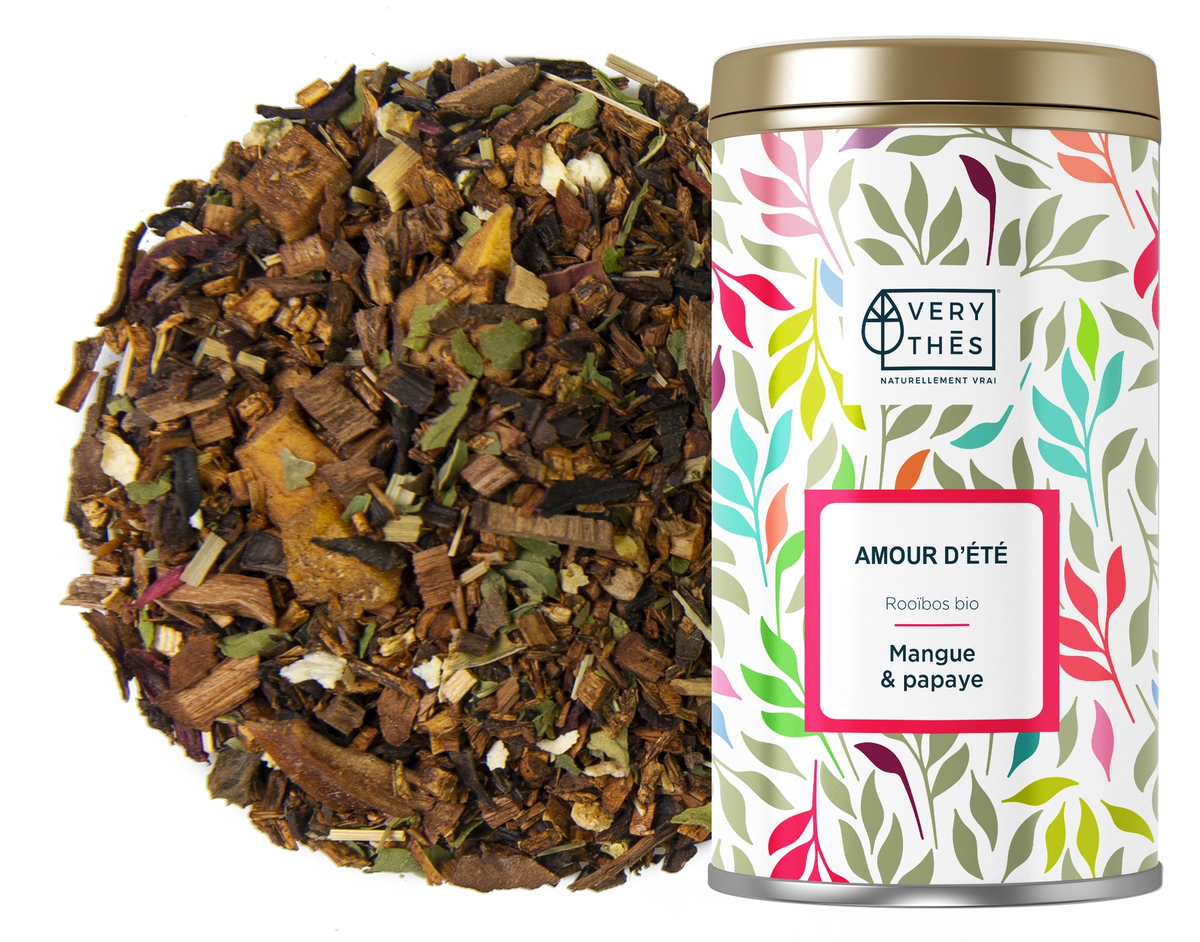 Amour d'Été Very Thès – rooibos bio mangue & papaye, boîte métal