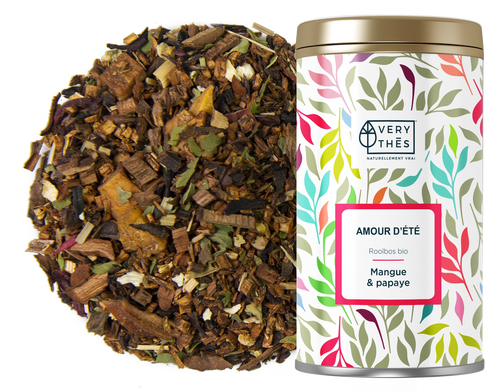 Amour d'Été Very Thès – rooibos bio mangue & papaye, boîte métal