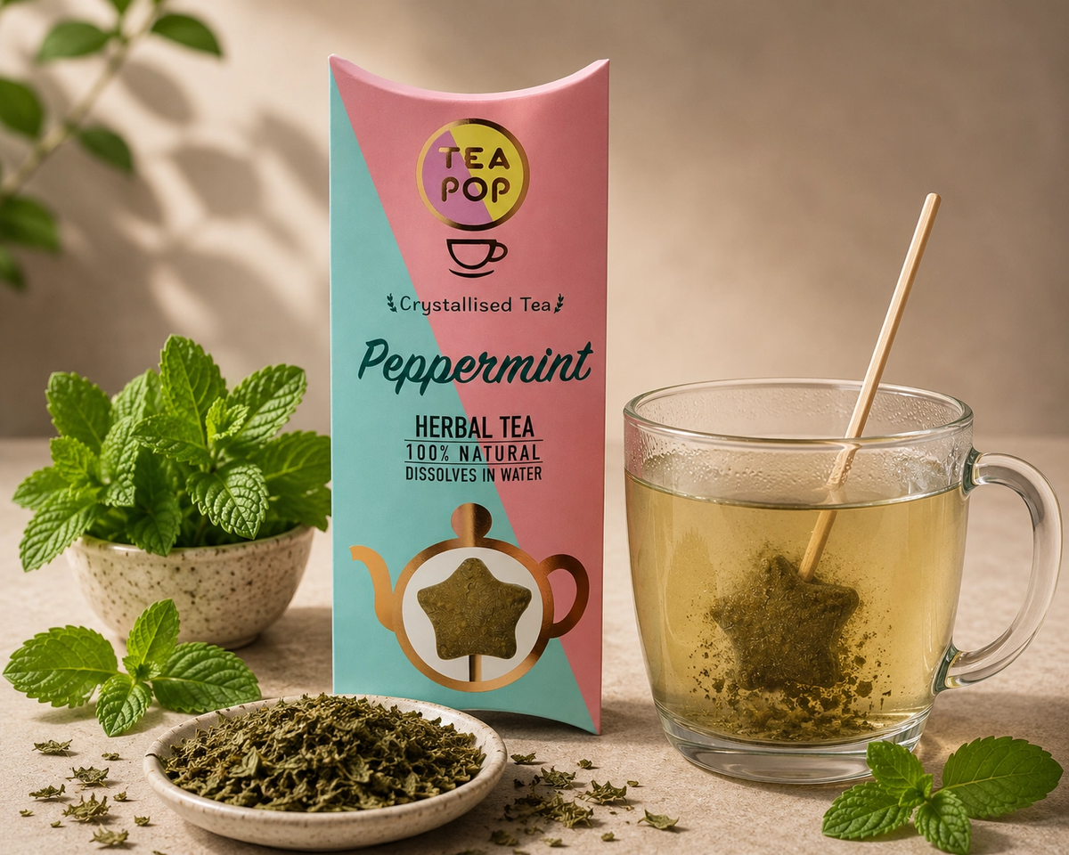 Tea Pop Menthe Poivrée – Thé cristallisé herbal 100% naturel